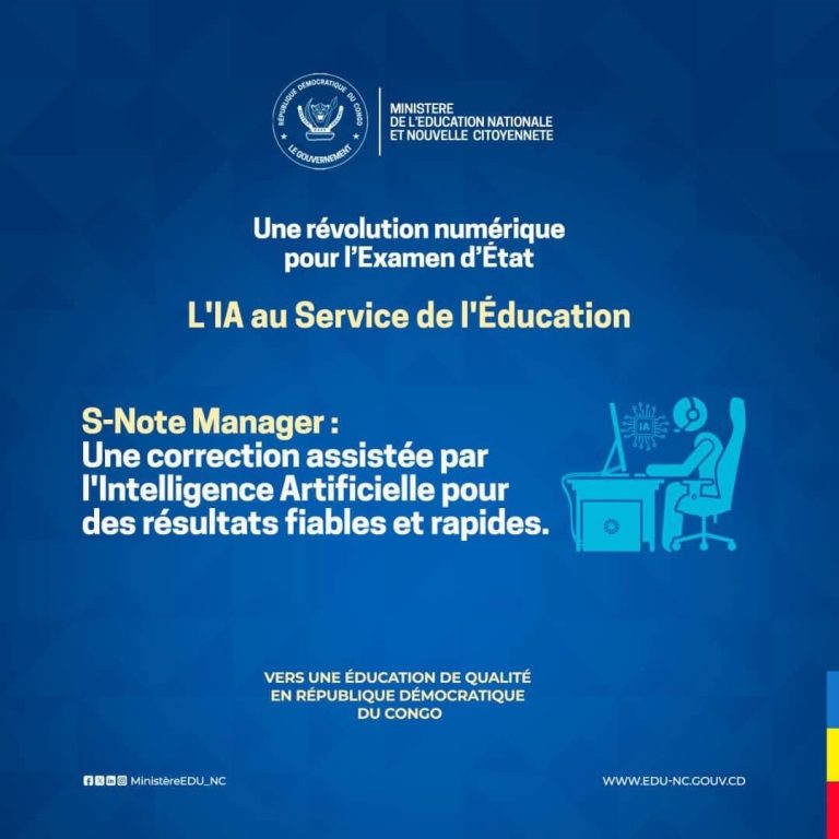 RDC : L’Intelligence Artificielle intégrée à la correction de l’Examen d’État 2025