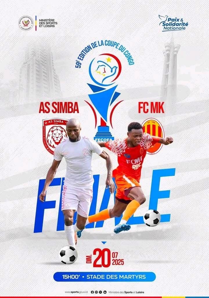 Coupe du Congo : Finale FC MK vs AS Simba, entrée gratuite ce dimanche au stade des Martyrs