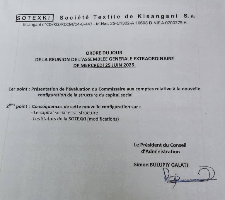 SOTEXKI : Une entreprise publique minée par les luttes de pouvoir internes