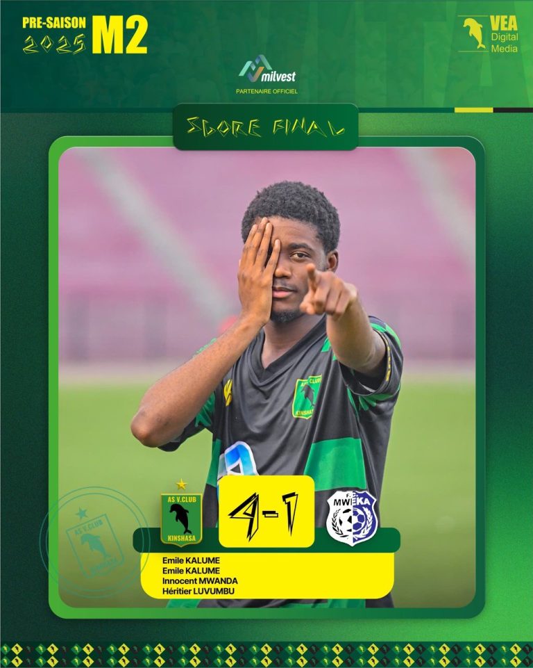 Amical : L’AS Vita Club corrige Mweka (4-1) au stade Tata Raphaël