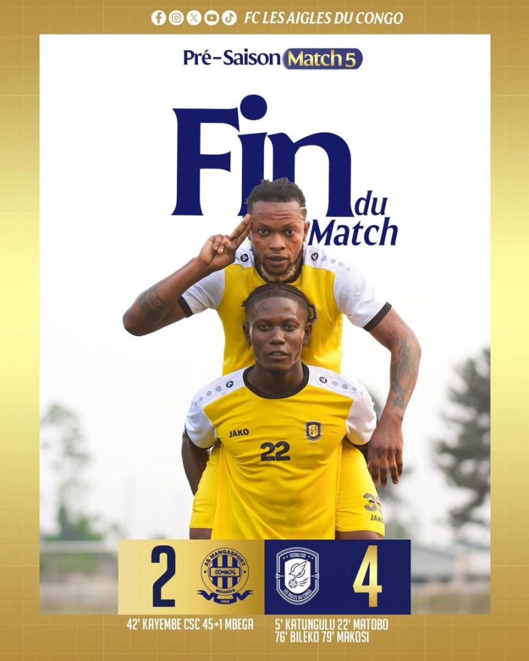 Match amical : Les Aigles du Congo s’imposent face à Manga Sport (4-2)