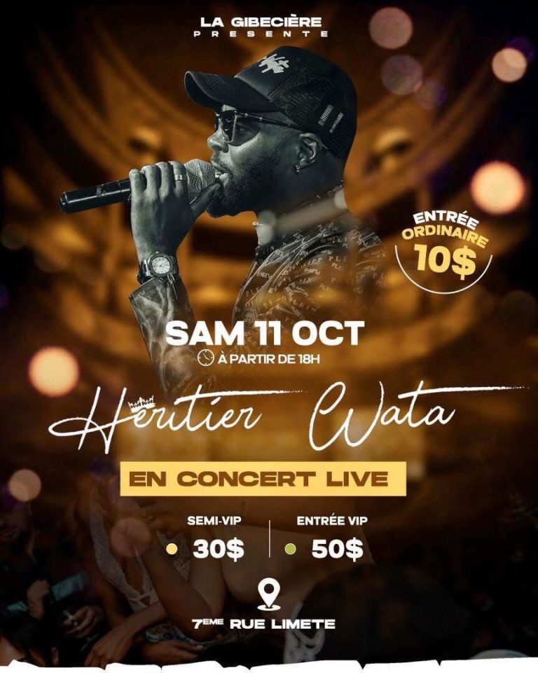 Kinshasa : Héritier Wata en concert ce 11 octobre à la Gibecière de Limete