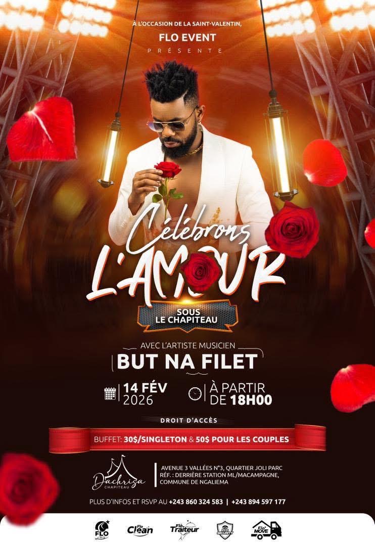 Saint-Valentin à Kinshasa : Hugues But na Filet en concert le 14 février à Ngaliema