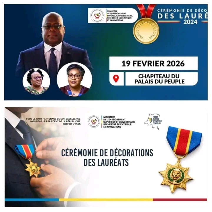 RDC : La Chancellerie des Ordres nationaux décore 50 scientifiques à Kinshasa
