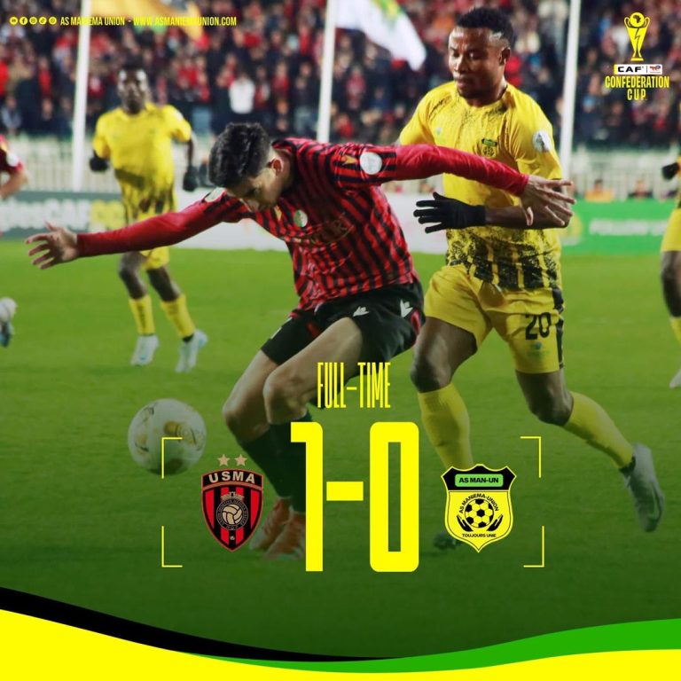 Coupe CAF : L’USM Alger se qualifie aux dépens de Maniema Union grâce au but à l’extérieur