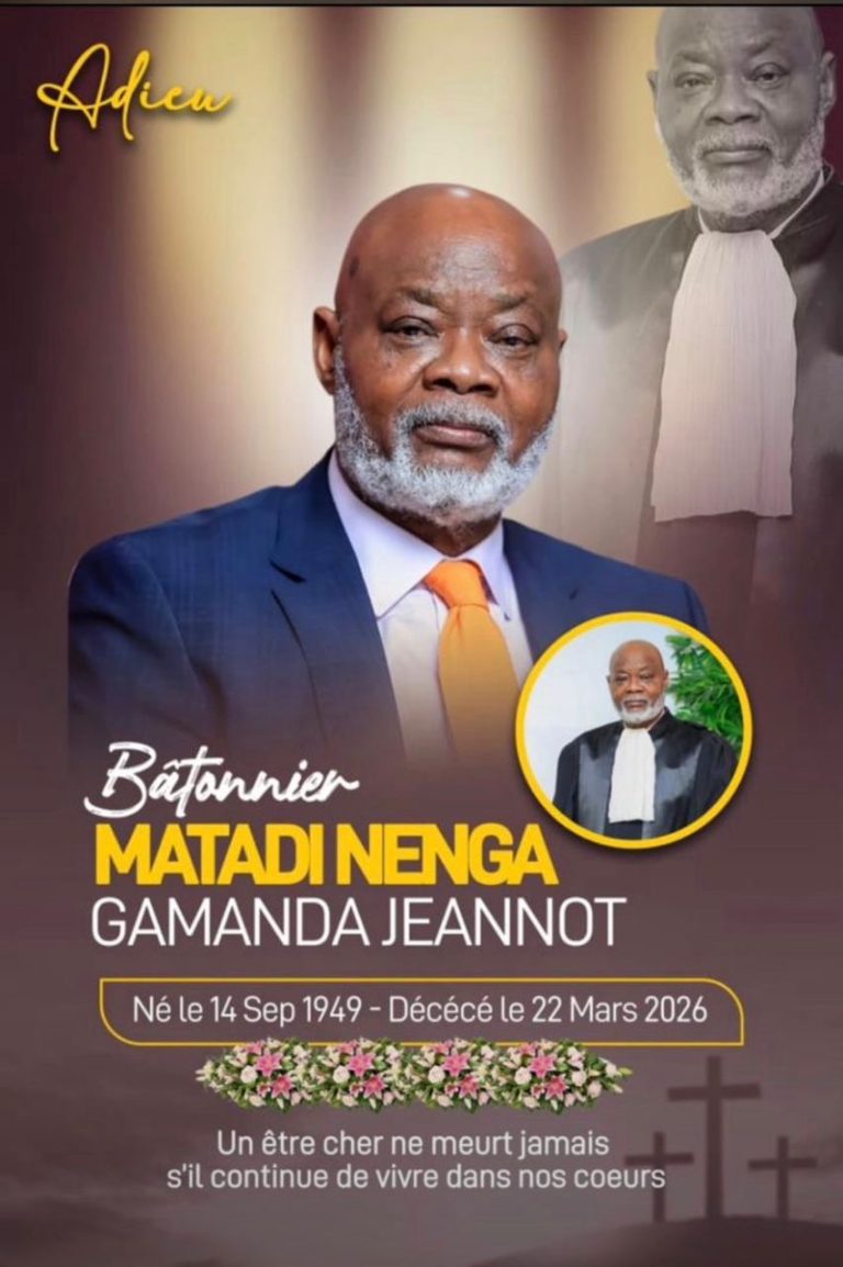 Décès du Bâtonnier Jeannot Matadi : Un recueillement prévu ce vendredi à la Gombe