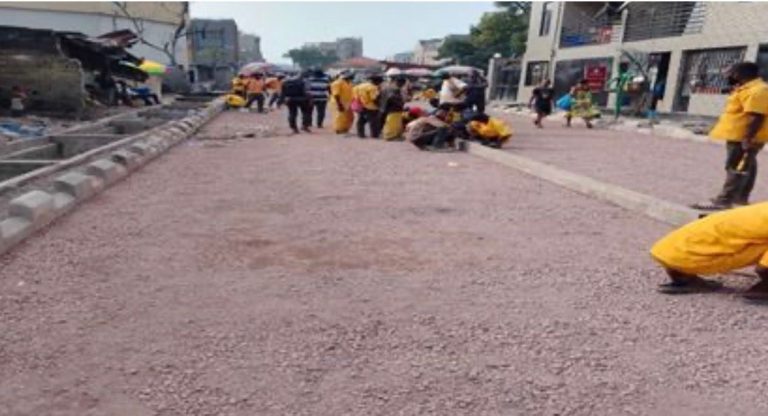 Kinshasa : 232 mètres déjà bétonnés sur l’avenue du Marais, les travaux avancent