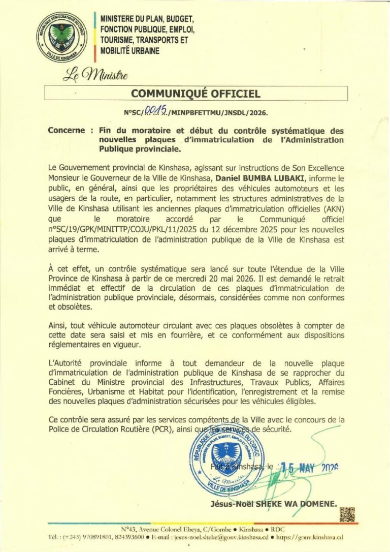 Contrôle des nouvelles plaques : Les anciens véhicules administratifs sommés de se conformer dès le 20 mai