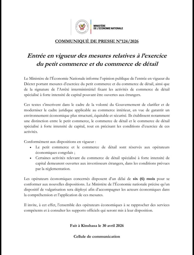 RDC : Le gouvernement réserve le petit commerce aux nationaux et restructure le secteur de détail